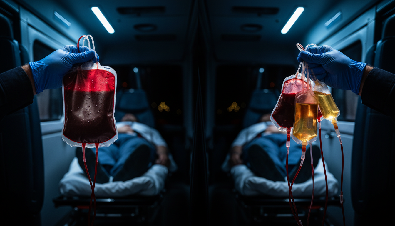 Prehospital Whole Blood Shows No Survival Benefit Over Component Therapy